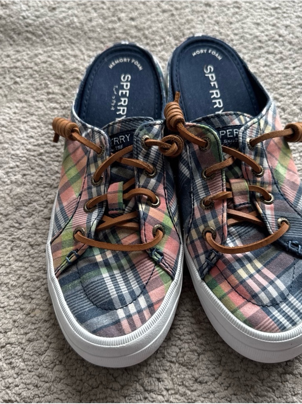 Sperry Kids Multicolor Plaid Canvas Slip-On Sneakers